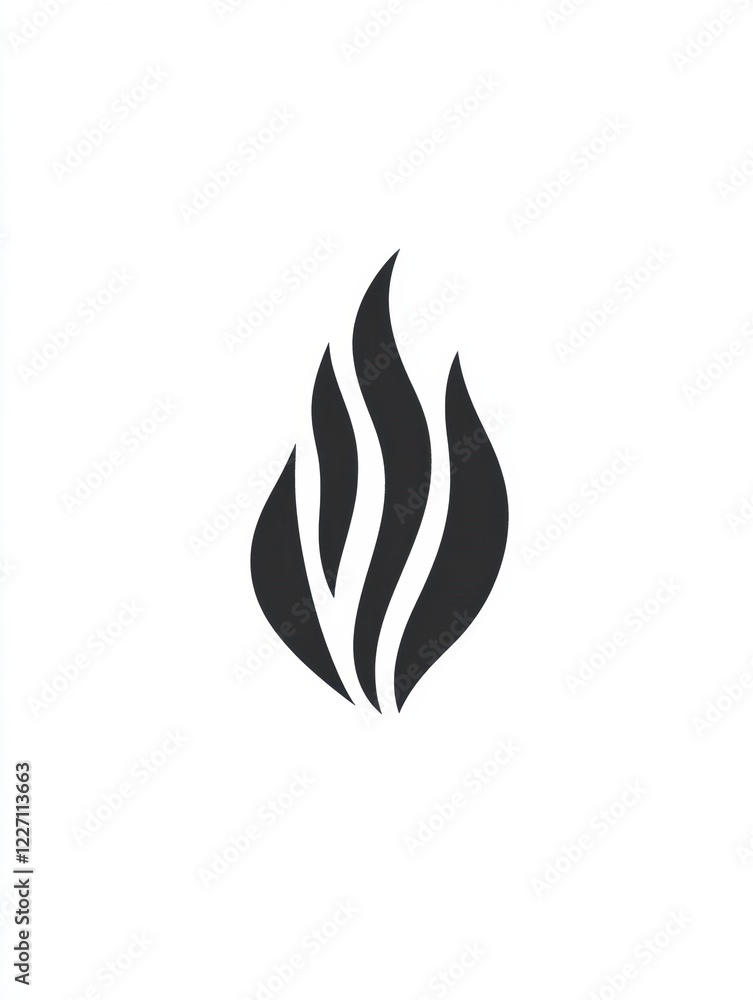 Abstract flame icon design on a plain background showcasing graceful curves and dynamic shapes. Generative AI Abstract flame icon design on a plain background showcasing graceful curves and dynamic shapes. Generative AI