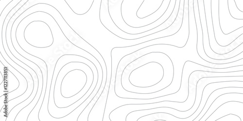 Abstract black and white topographic contours lines of mountains. Topography map art curve drawing. vector illustration. wave Line topography map contour background .background