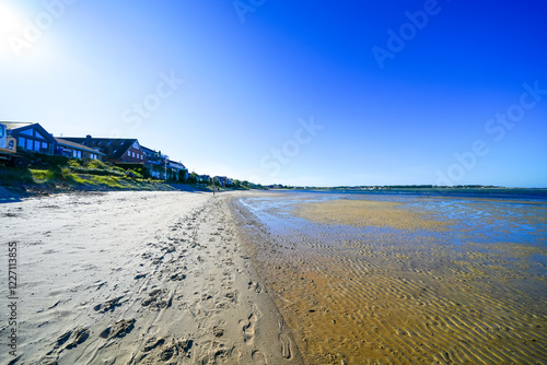 Landscape with a view of the beach and the North Sea near Wittdün on Amrum.
 photo