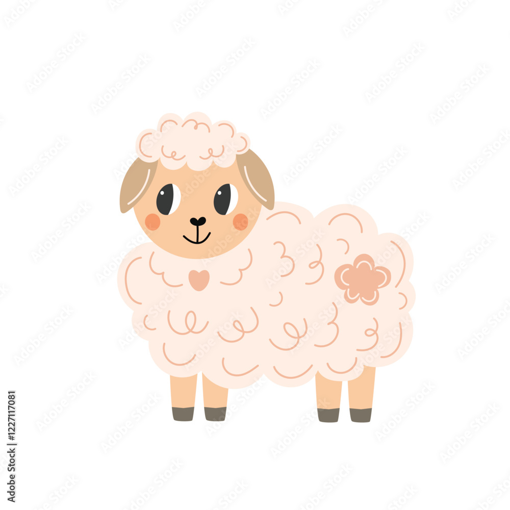 Sheep vector illustration. Cute sheep isolated on a white background. Sheep vector illustration. Cute sheep isolated on a white background.