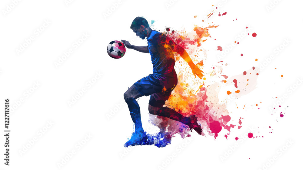 abstract soccer player isolated on white background abstract soccer player isolated on white background