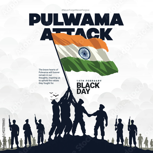 Remember our heroes of the Pulwama Attack tribute a black day in India Social Media Post banner photo