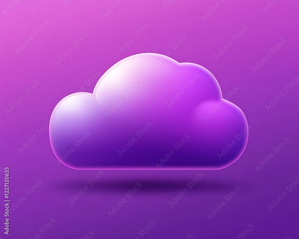 Bright lavender cloud icon with smooth lighting high-definition design Bright lavender cloud icon with smooth lighting high-definition design