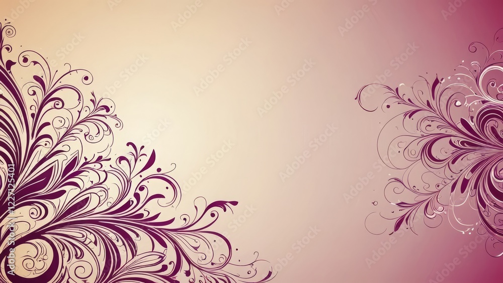 Delicate purple floral patterns on a soft gradient background, ideal for elegant designs Delicate purple floral patterns on a soft gradient background, ideal for elegant designs