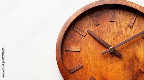 Wallpaper Mural Wooden clock, time, white background, minimalist design, home decor Torontodigital.ca