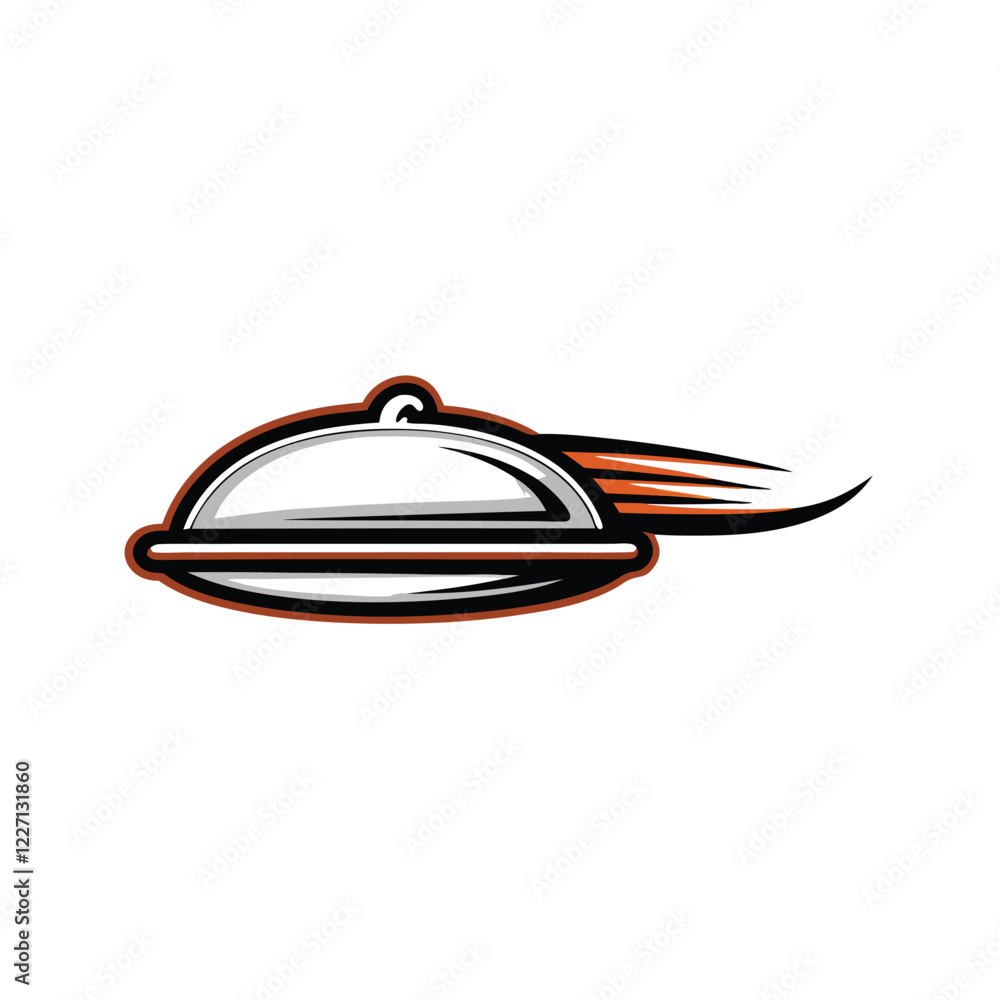 Design a minimalist logo a stylized food tray with a dynamic swoosh, conveying freshness and speed. Design a minimalist logo a stylized food tray with a dynamic swoosh, conveying freshness and speed.