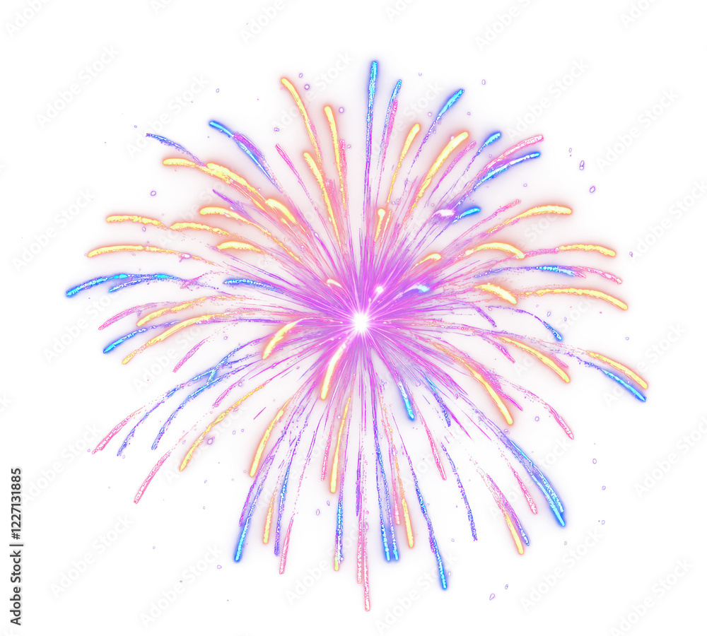 Obraz premium PNG Fireworks celebration colorful night.