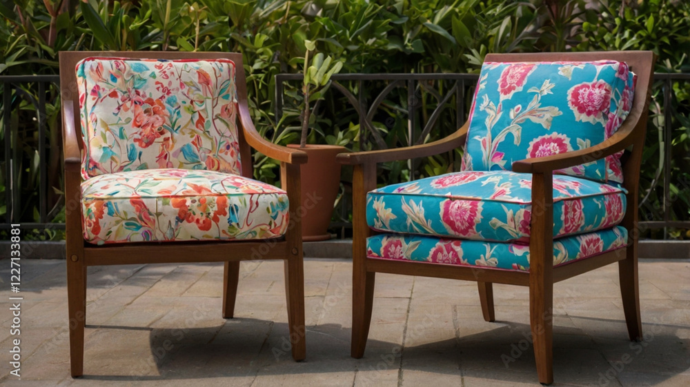 Fototapeta premium two chairs in the garden