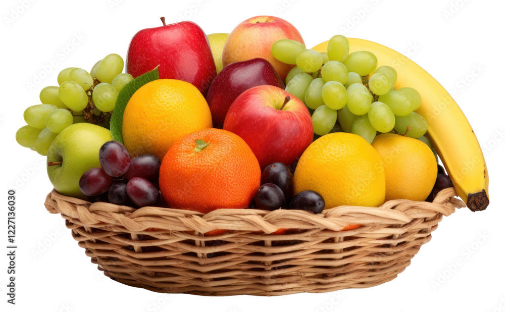 PNG  A fruit basket grapes apple plant.