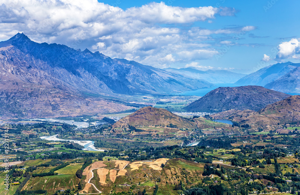 Obraz premium Queenstown Valley, Otago, South Island, New Zealand, Oceania.