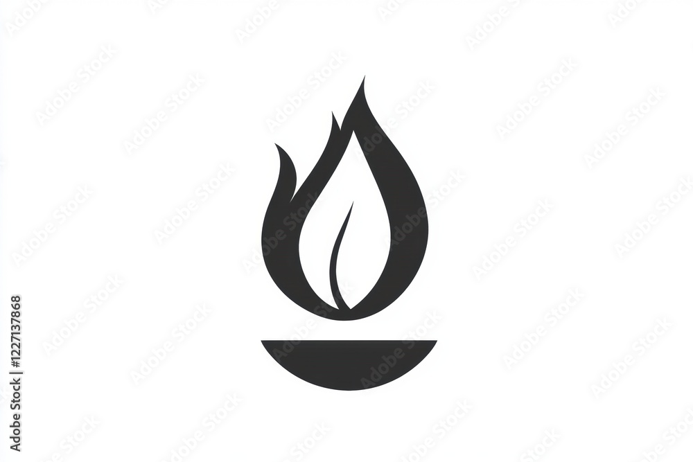 Flame icon representing warmth and energy in modern graphic design. Generative AI Flame icon representing warmth and energy in modern graphic design. Generative AI