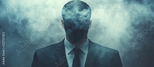 Smoky Man, Suit, Mystery, Foggy Background, Thriller Film