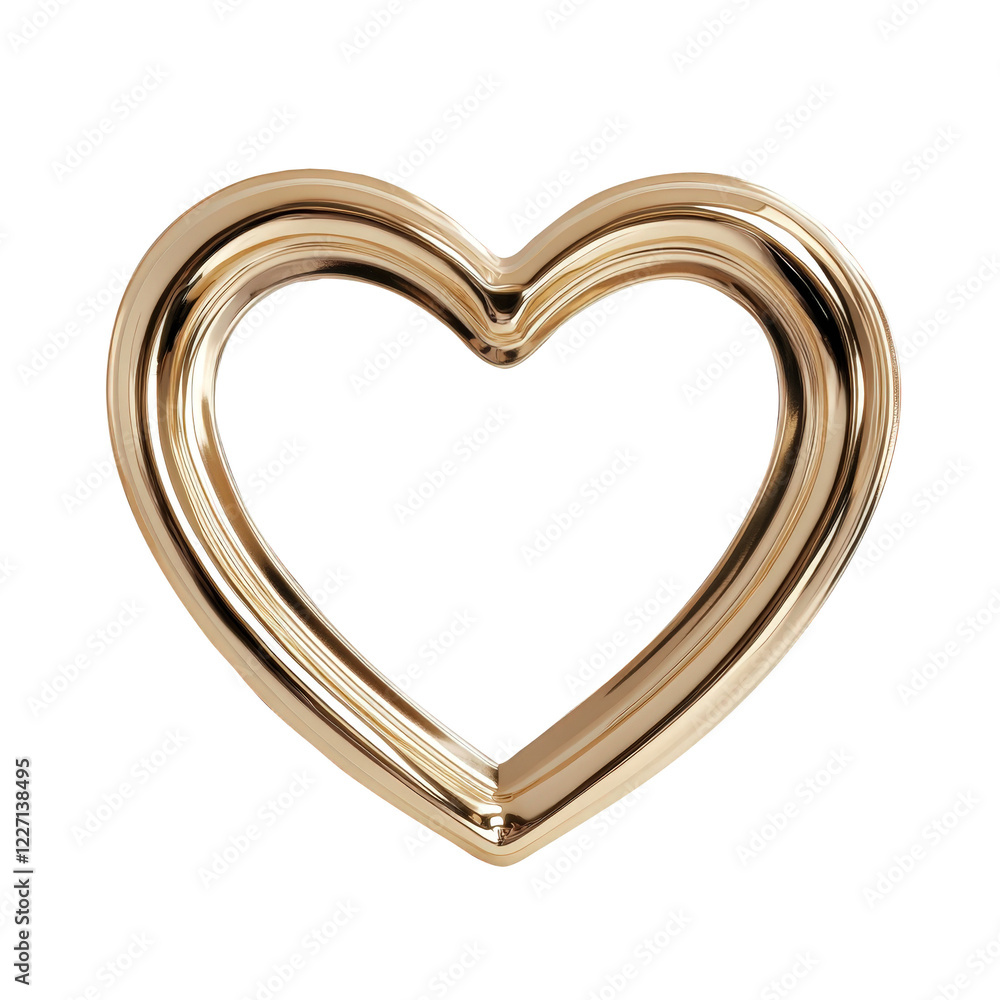 3d Golden heart pendant gleaming with polished metallic surface, representing romantic vintage elegance against transparent backdrop 3d Golden heart pendant gleaming with polished metallic surface, representing romantic vintage elegance against transparent backdrop