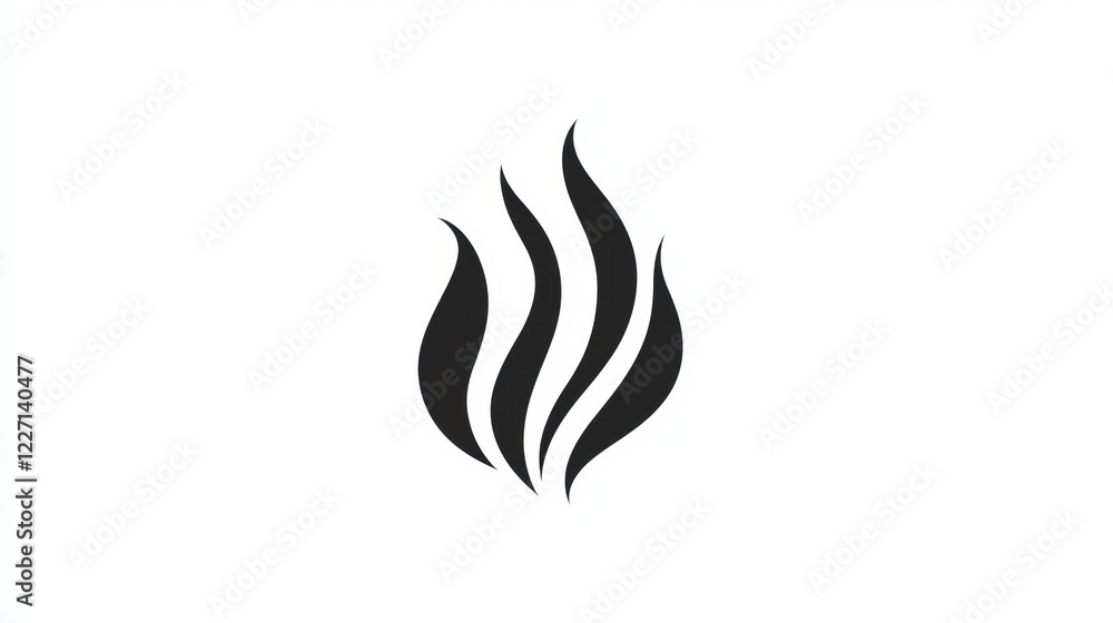 Creative flame icon design featuring wavy lines representing warmth and energy in a minimalist style for impactful visuals. Generative AI Creative flame icon design featuring wavy lines representing warmth and energy in a minimalist style for impactful visuals. Generative AI