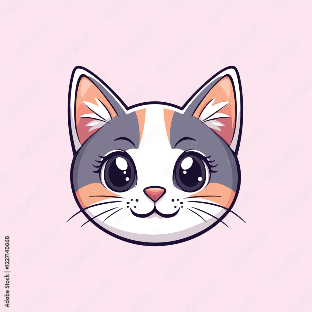 Cute Cat Head Cartoon Vector Icon Illustration Cute Cat Head Cartoon Vector Icon Illustration