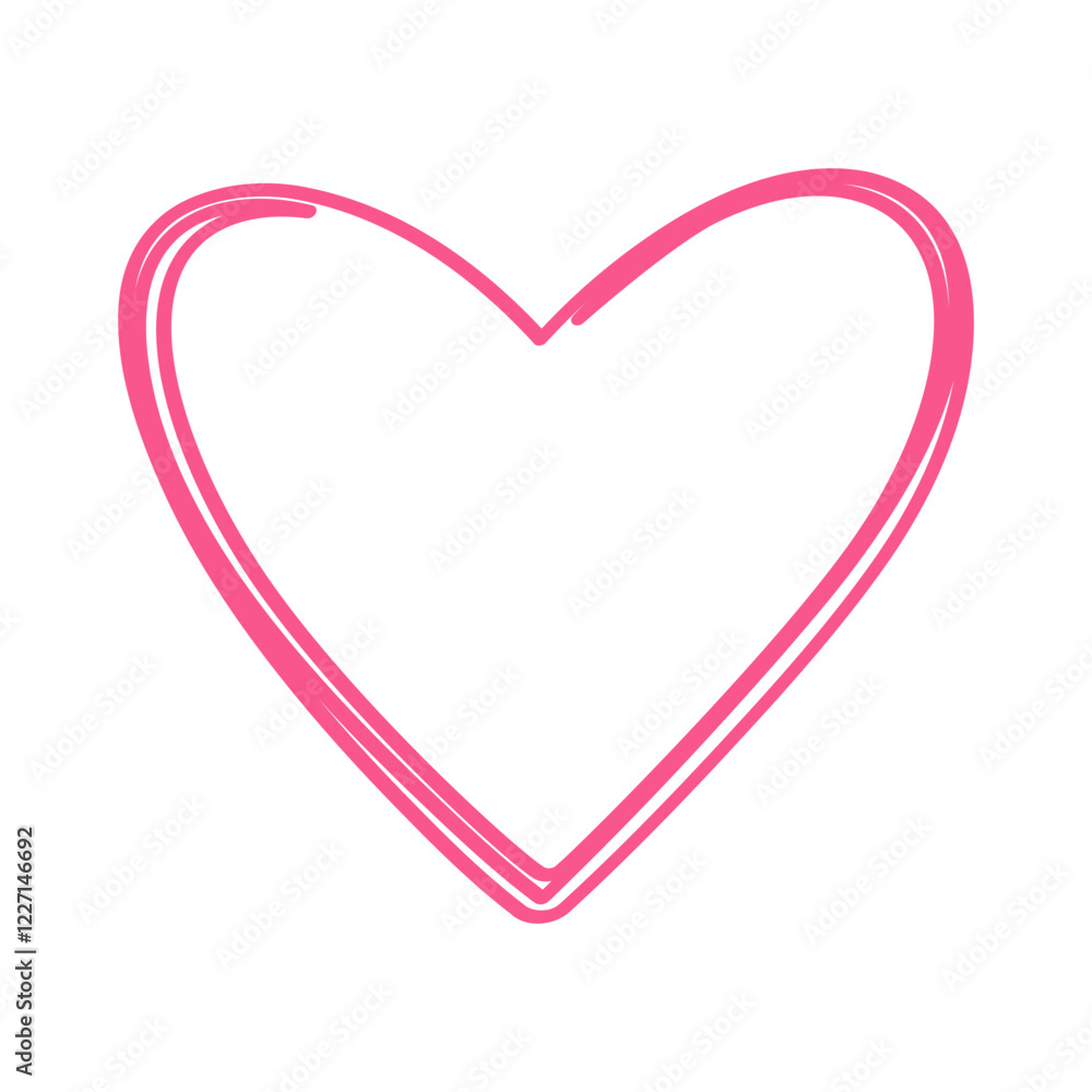 Freehand marker lines Outline Heart shape in pink. Logo Icon Sticker or Valentine Day design element Freehand marker lines Outline Heart shape in pink. Logo Icon Sticker or Valentine Day design element