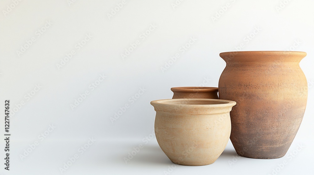 Terracotta pots studio backdrop minimalist design Terracotta pots studio backdrop minimalist design