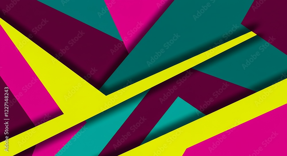 Abstract Geometric Art Vibrant Color Block Design
