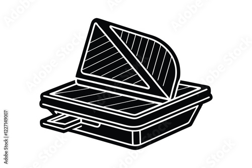 A silhouette vector art drawing of a sandwich maker.eps