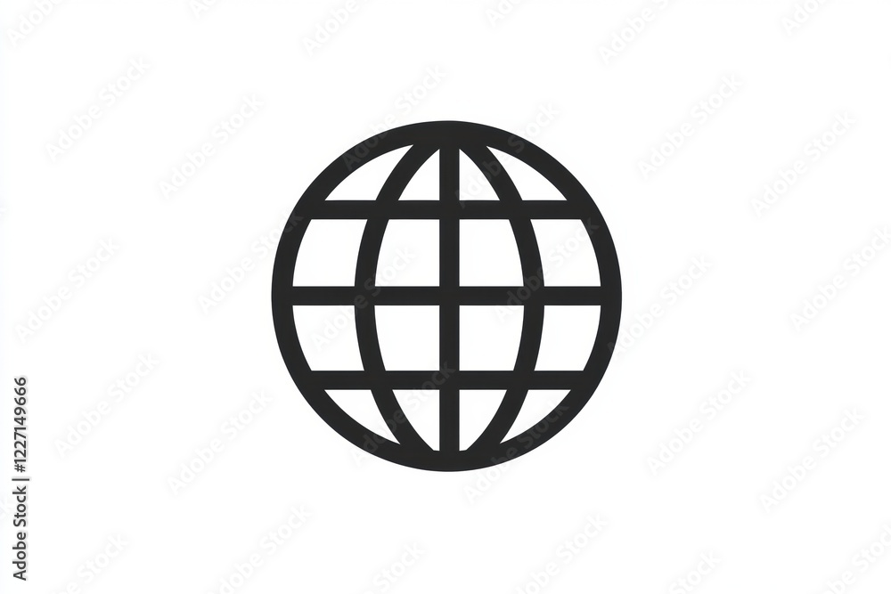 Symbolizing global connectivity through a simple black and white globe design representing unity and communication worldwide. Generative AI Symbolizing global connectivity through a simple black and white globe design representing unity and communication worldwide. Generative AI
