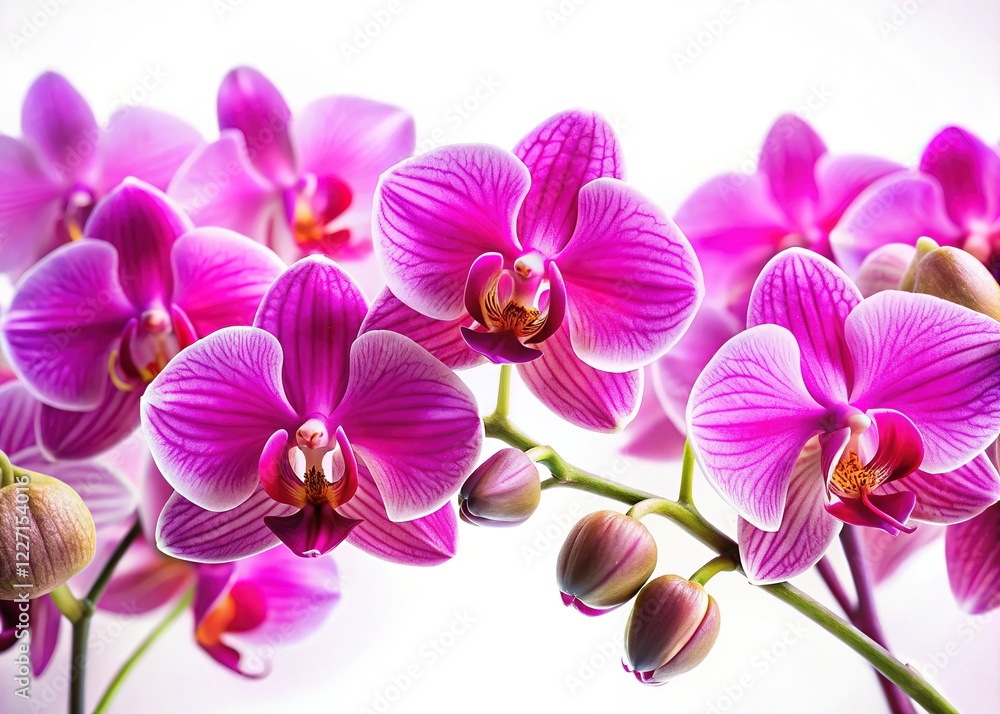 Stunning Pink Orchids Isolated on White Stunning Pink Orchids Isolated on White