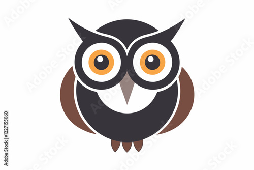 Wide-Eyed Owl Silhouette Logo – Minimalist Wisdom Icon