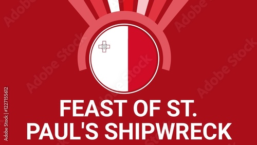 Feast of St. Paul's Shipwreck web banner design illustration 