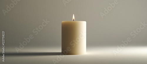 Wallpaper Mural Lit candle studio shot, neutral background, serenity Torontodigital.ca