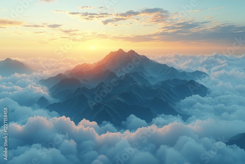 morning sunrise over mountain landscape wallpaper
