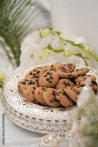 chocolate chip cookies on a plate