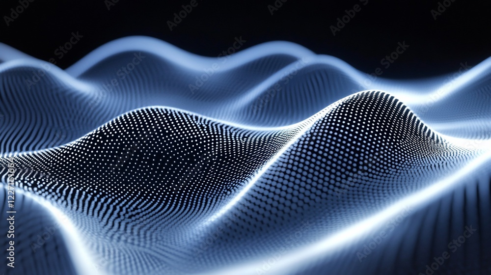 Blue digital wave flowing, dark background, tech presentation Blue digital wave flowing, dark background, tech presentation