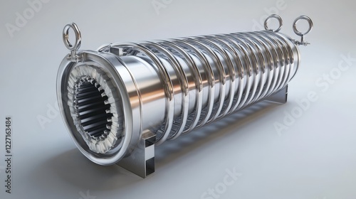 Heat exchanger coil for gas liquefaction in industrial liquid nitrogen tanks photo