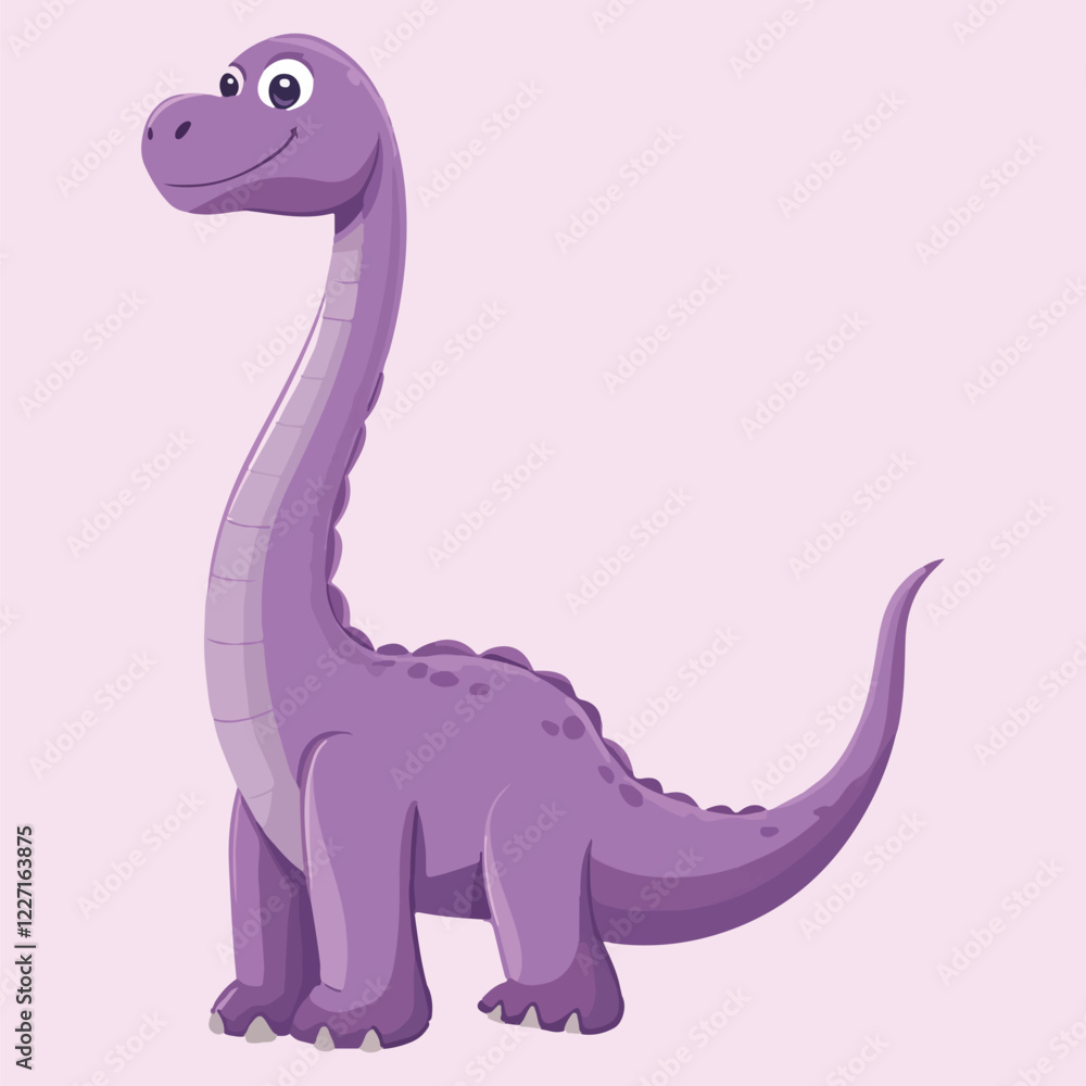 Fototapeta premium Cute cartoon Purple Dinosaur vector Illustration