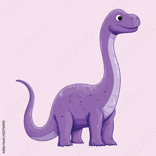 Cute cartoon Purple Dinosaur vector Illustration