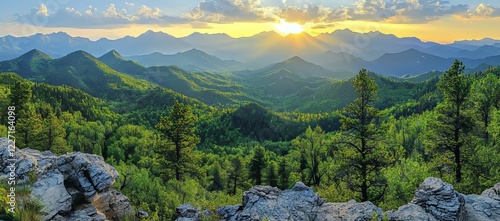 Exploring the Timpanogos hiking trail presents picturesque landscape views in Uinta Wasatch Cache National Forest, situated around Utah Lake, in the Rocky Mountains in the fall. Magnificent views of