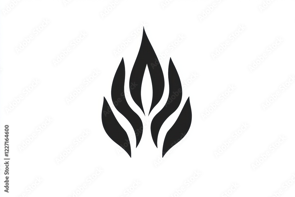 Unique flame icon design showcasing stylized flames in black and white for modern aesthetics and branding projects. Generative AI Unique flame icon design showcasing stylized flames in black and white for modern aesthetics and branding projects. Generative AI