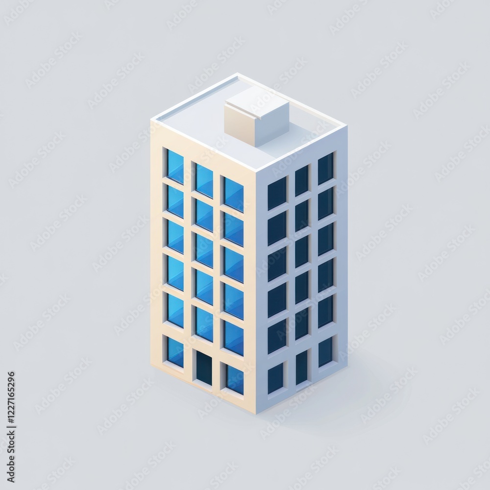 Isometric Model of a Modern Office Building Isometric Model of a Modern Office Building