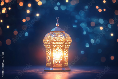 Arabic lantern, Ramadan kareem background photo