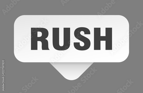rush sticker. rush sign isolated on gray background