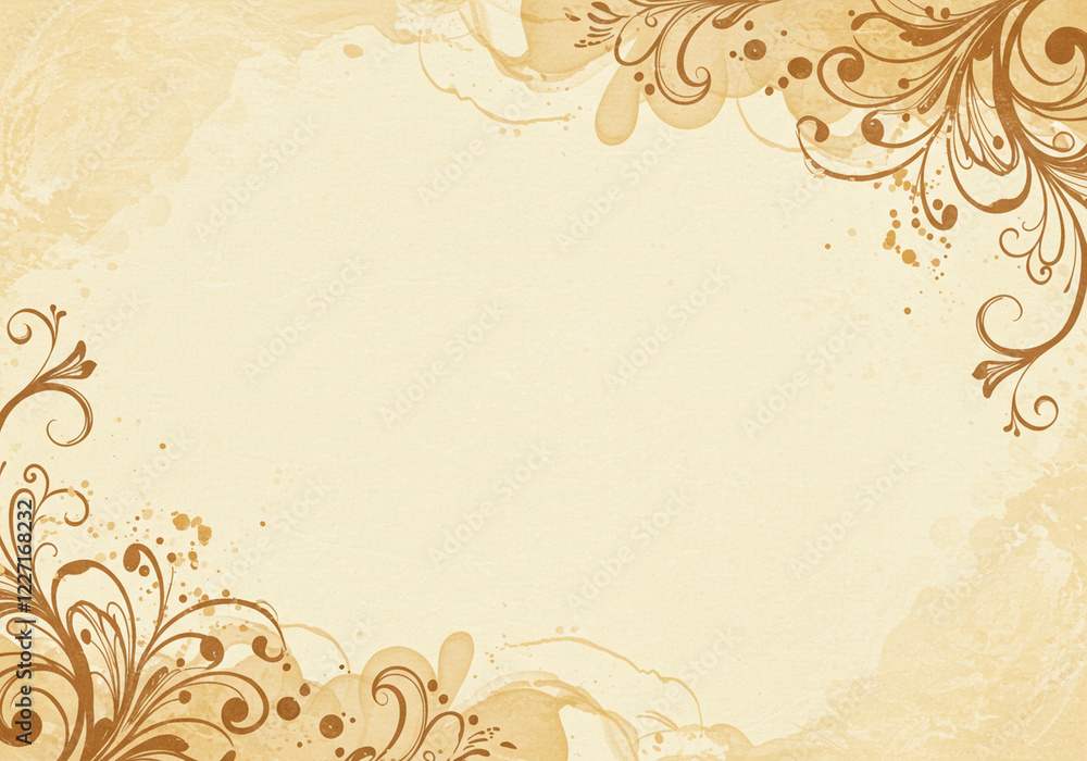 Light brown and beige background in soothing hues with tropical leaves and abstract shapes. Design for text, banners, wallpapers, background, sales, discounts, promotions. Light brown and beige background in soothing hues with tropical leaves and abstract shapes. Design for text, banners, wallpapers, background, sales, discounts, promotions.