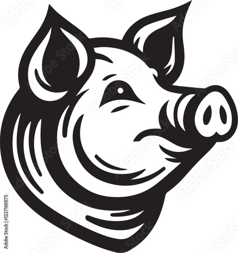pigs head vector illustration