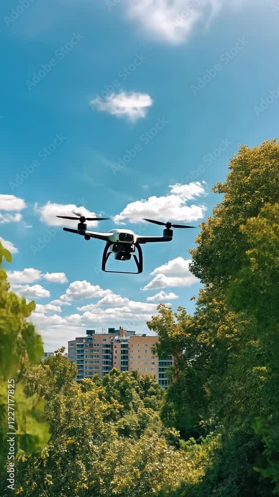 A drone captures stunning aerial views of a vibrant cityscape surrounded by greenery on a bright day with scattered clouds A drone captures stunning aerial views of a vibrant cityscape surrounded by greenery on a bright day with scattered clouds