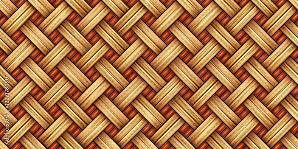 Traditional geometric pattern featuring interlocking rectangular shapes in a woven seamless design created using herringbone weaving technique, woven, woven fabric Traditional geometric pattern featuring interlocking rectangular shapes in a woven seamless design created using herringbone weaving technique, woven, woven fabric