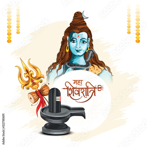 Maha Shivratri Indian festival religious card holiday background
