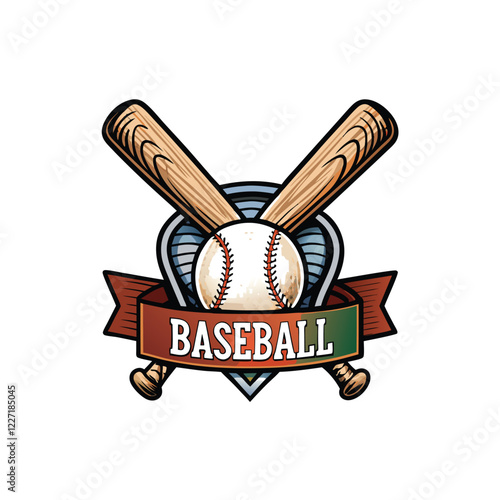 Design a retro-style baseball logo featuring a stylized 'VI' monogram, incorporating vintage baseball imagery and a color palette evocative of the 1950s.