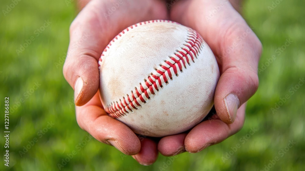 Holding a baseball Holding a baseball
