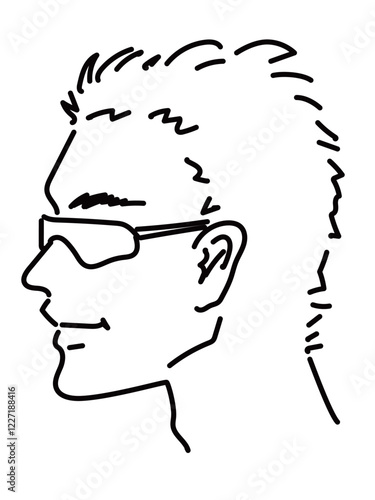 男性アスリートの横顔イラスト