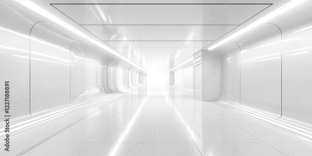 White Futuristic Corridor White Futuristic Corridor
