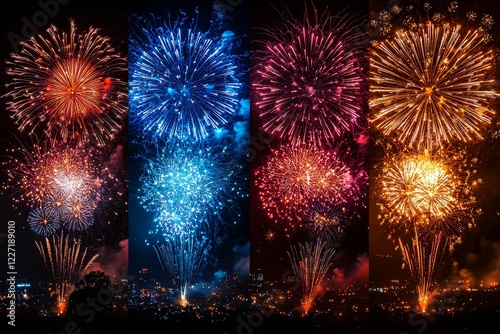 Design a real firework effect on a black backdrop for use in an overlay blending mode for your project