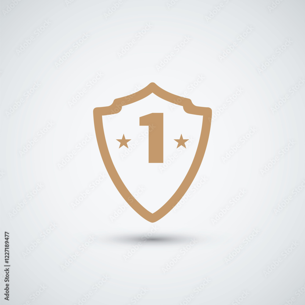 Number one shield logo design template icon Number one shield logo design template icon